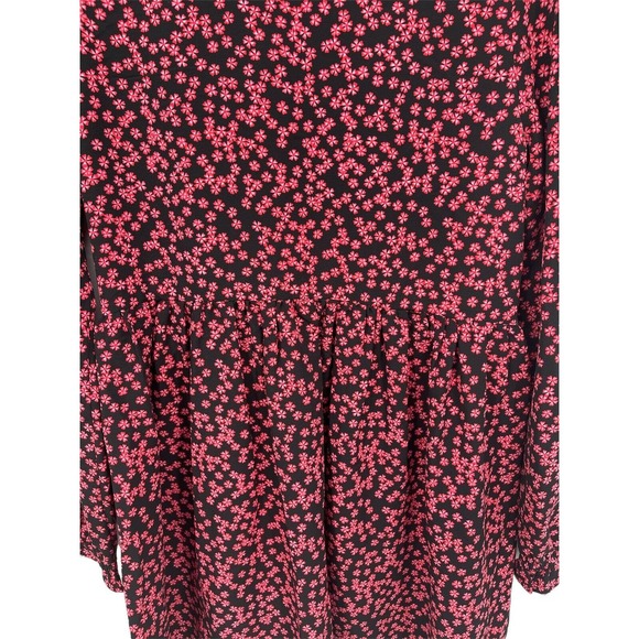 BP Black Graphic Blooms Long Sleeve Dress Size XSmall - Picture 4 of 12